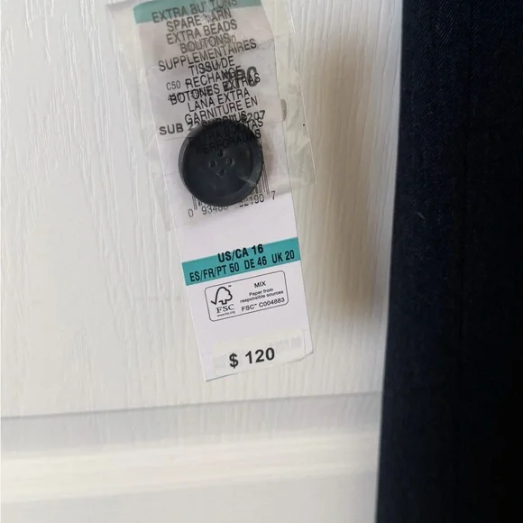 Le Suit Navy Blue Herringbone Two-piece Suit blazer and trousers New with tags - Picture 12 of 14